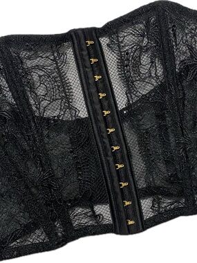 Black Lace Longline Bustier Corset Top